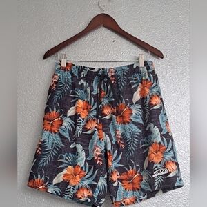 Pipeline Men's Hawaiian Print Swim Trunks   Size L
